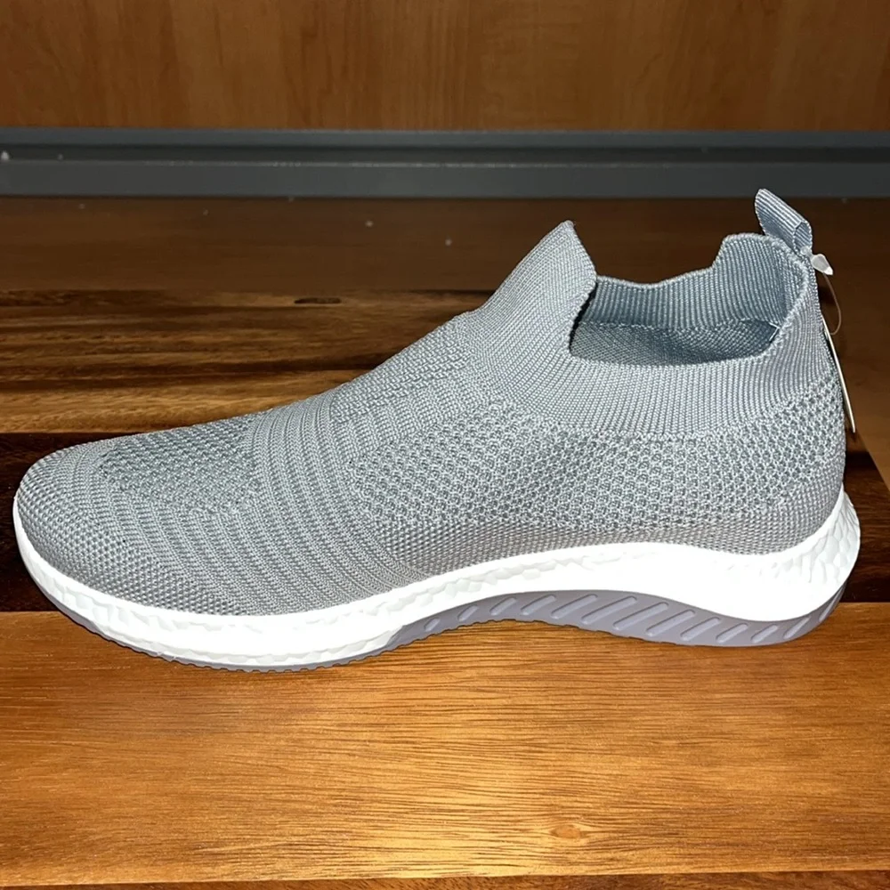 DANSKIN Cheerful Knit Vegan Textile Slip On Sneakers Gray NWT - Picture 4 of 12